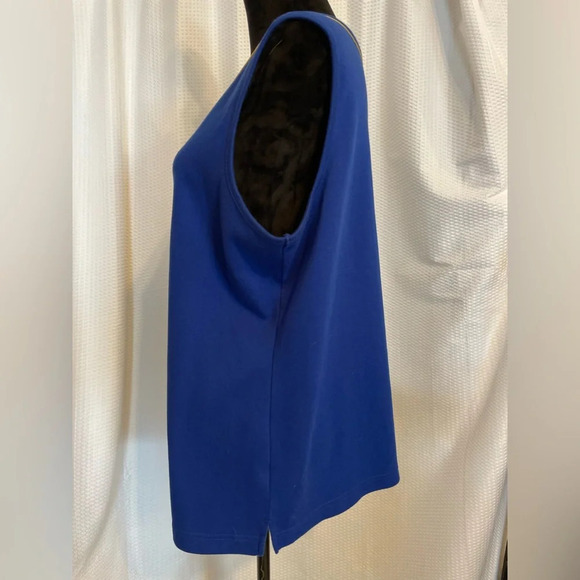 Quacker Factory blue rhinestone accented tank top size XL - Picture 3 of 7